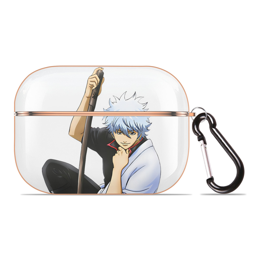 （画像用） ぎんたま 坂田銀時（さかたぎんとき） 神楽 志村新八（しむら しんぱち） GINTAMA Sakata Gintoki Kagura Shimura Shinpachi 【AirPods Pro用】ハードシェル保護ケース｜耐衝撃・防指紋・カラビナ付き商品仕様