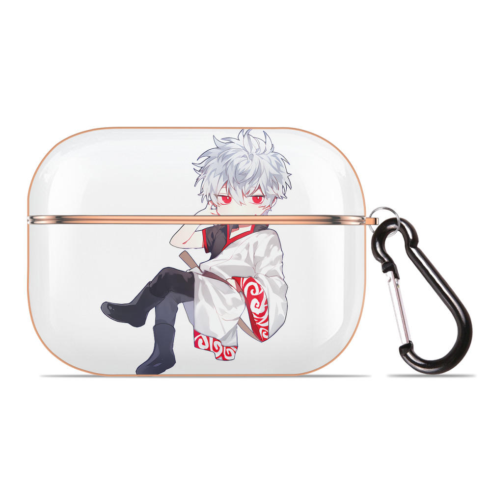 （画像用） ぎんたま 坂田銀時（さかたぎんとき） 神楽 志村新八（しむら しんぱち） GINTAMA Sakata Gintoki Kagura Shimura Shinpachi 【AirPods Pro用】ハードシェル保護ケース｜耐衝撃・防指紋・カラビナ付き商品仕様