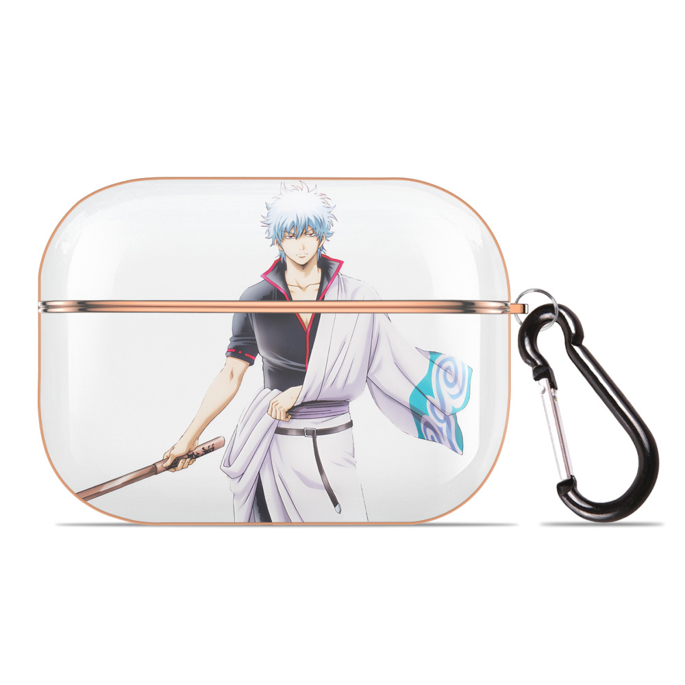 （画像用） ぎんたま 坂田銀時（さかたぎんとき） 神楽 志村新八（しむら しんぱち） GINTAMA Sakata Gintoki Kagura Shimura Shinpachi 【AirPods Pro用】ハードシェル保護ケース｜耐衝撃・防指紋・カラビナ付き商品仕様