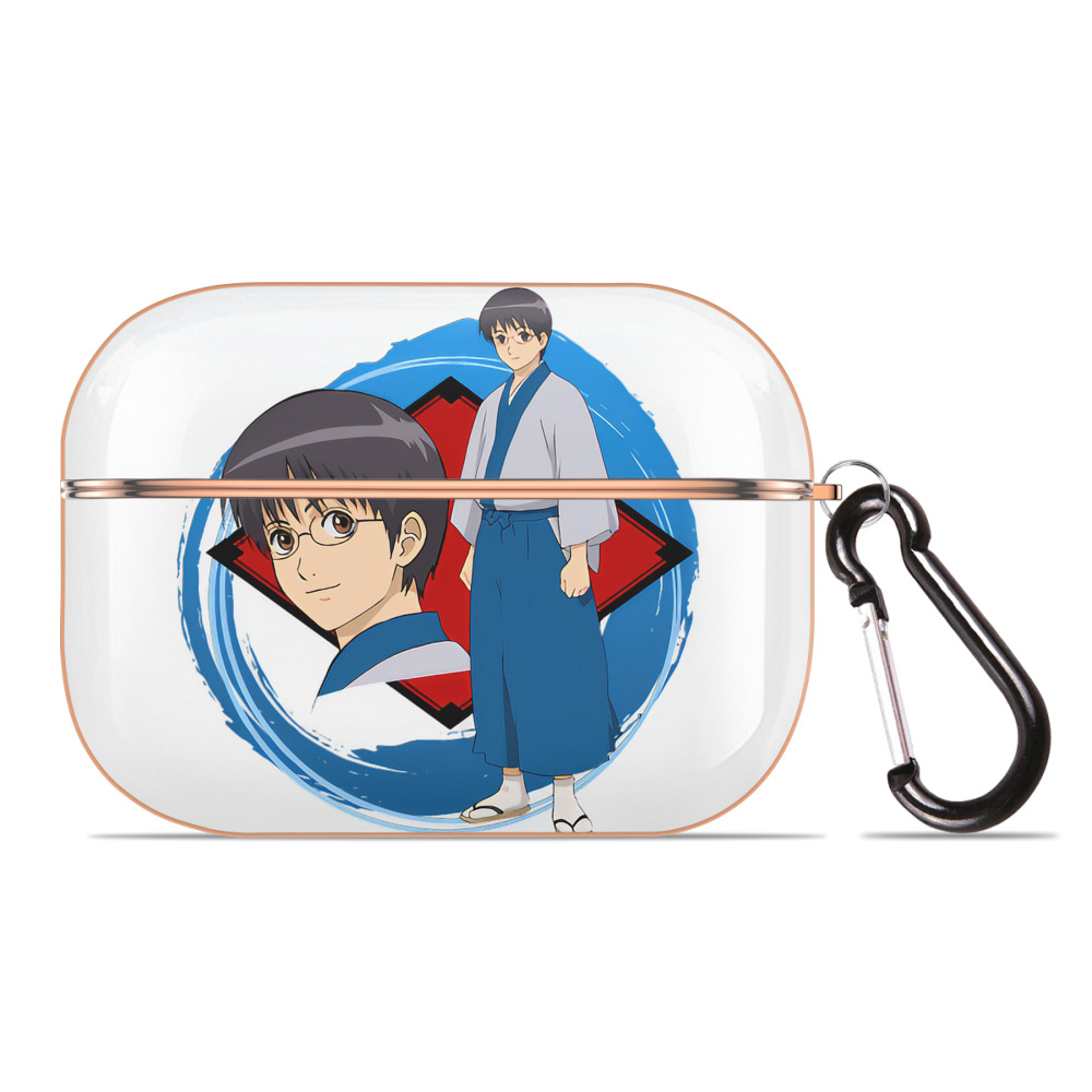 （画像用） ぎんたま 坂田銀時（さかたぎんとき） 神楽 志村新八（しむら しんぱち） GINTAMA Sakata Gintoki Kagura Shimura Shinpachi 【AirPods Pro用】ハードシェル保護ケース｜耐衝撃・防指紋・カラビナ付き商品仕様