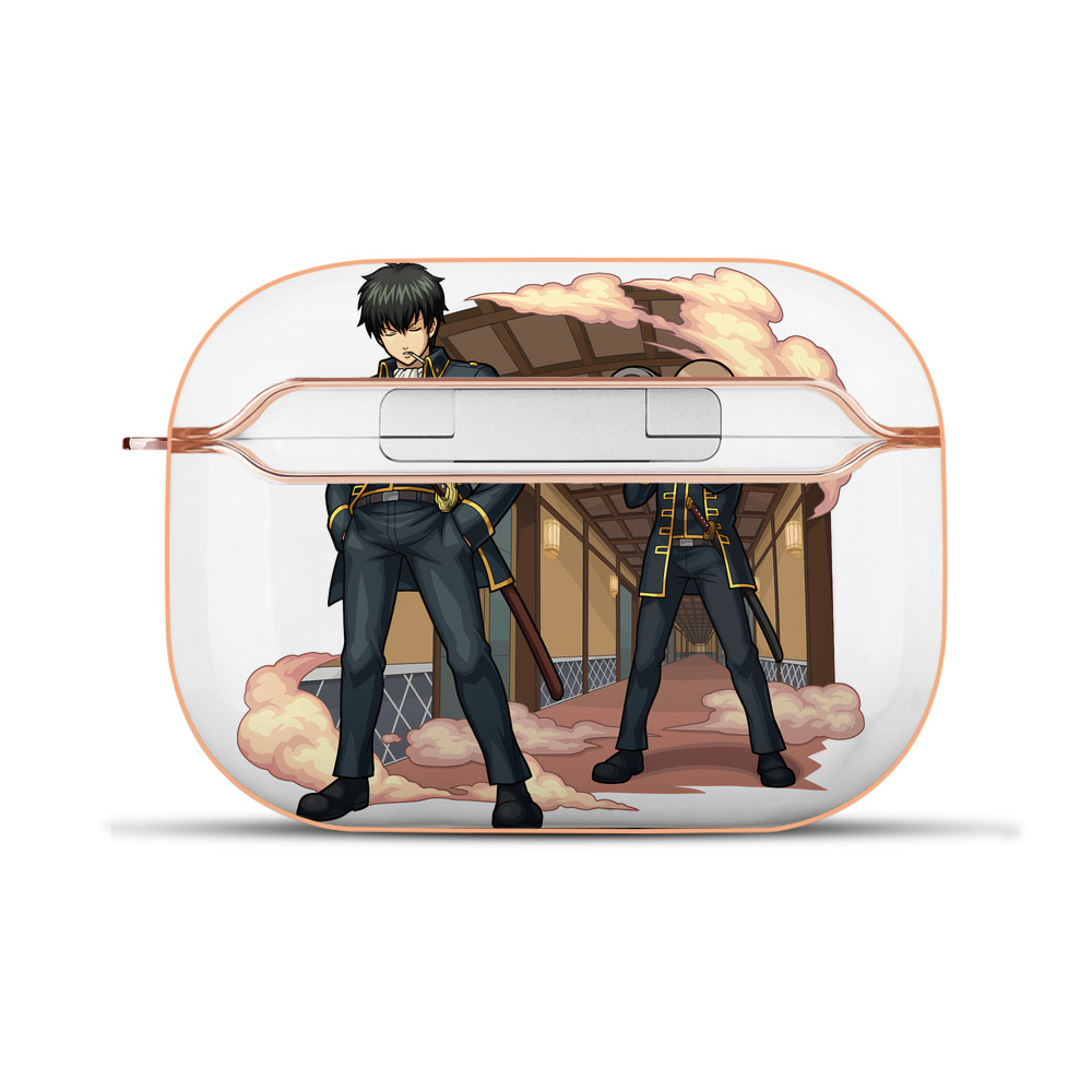 （画像用） ぎんたま 坂田銀時（さかたぎんとき） 神楽 志村新八（しむら しんぱち） GINTAMA Sakata Gintoki Kagura Shimura Shinpachi 【AirPods Pro用】ハードシェル保護ケース｜耐衝撃・防指紋・カラビナ付き商品仕様