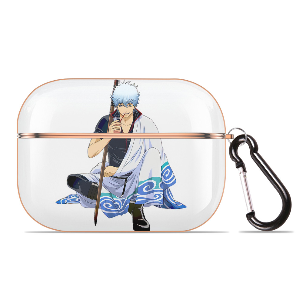 （画像用） ぎんたま 坂田銀時（さかたぎんとき） 神楽 志村新八（しむら しんぱち） GINTAMA Sakata Gintoki Kagura Shimura Shinpachi 【AirPods Pro用】ハードシェル保護ケース｜耐衝撃・防指紋・カラビナ付き商品仕様
