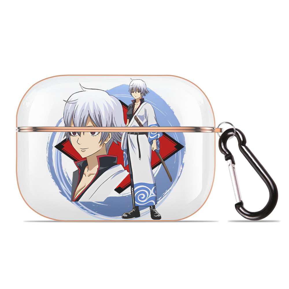 （画像用） ぎんたま 坂田銀時（さかたぎんとき） 神楽 志村新八（しむら しんぱち） GINTAMA Sakata Gintoki Kagura Shimura Shinpachi 【AirPods Pro用】ハードシェル保護ケース｜耐衝撃・防指紋・カラビナ付き商品仕様