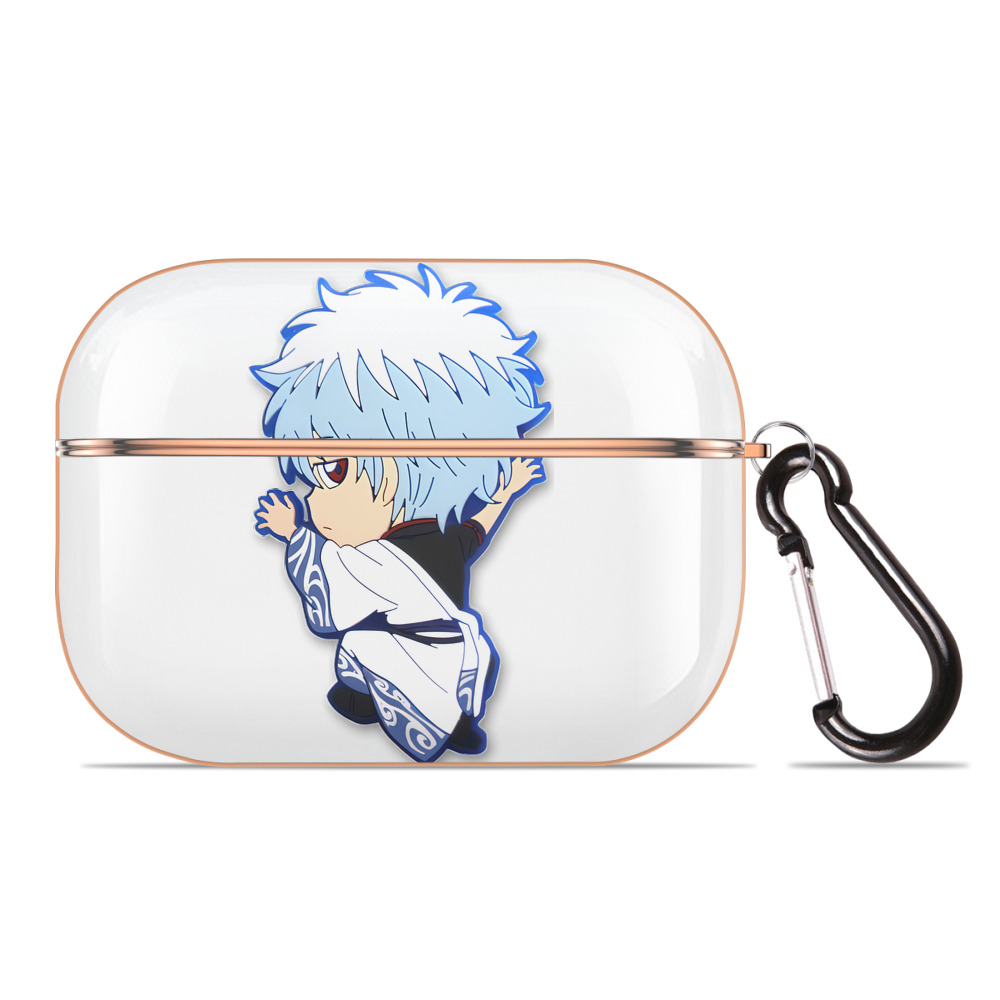 （画像用） ぎんたま 坂田銀時（さかたぎんとき） 神楽 志村新八（しむら しんぱち） GINTAMA Sakata Gintoki Kagura Shimura Shinpachi 【AirPods Pro用】ハードシェル保護ケース｜耐衝撃・防指紋・カラビナ付き商品仕様