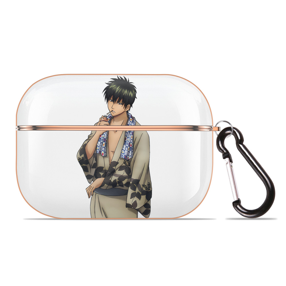 （画像用） ぎんたま 坂田銀時（さかたぎんとき） 神楽 志村新八（しむら しんぱち） GINTAMA Sakata Gintoki Kagura Shimura Shinpachi 【AirPods Pro用】ハードシェル保護ケース｜耐衝撃・防指紋・カラビナ付き商品仕様