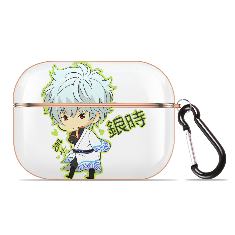 （画像用） ぎんたま 坂田銀時（さかたぎんとき） 神楽 志村新八（しむら しんぱち） GINTAMA Sakata Gintoki Kagura Shimura Shinpachi 【AirPods Pro用】ハードシェル保護ケース｜耐衝撃・防指紋・カラビナ付き商品仕様