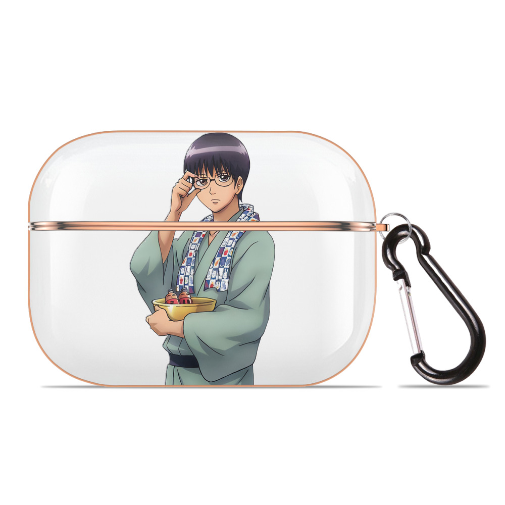（画像用） ぎんたま 坂田銀時（さかたぎんとき） 神楽 志村新八（しむら しんぱち） GINTAMA Sakata Gintoki Kagura Shimura Shinpachi 【AirPods Pro用】ハードシェル保護ケース｜耐衝撃・防指紋・カラビナ付き商品仕様