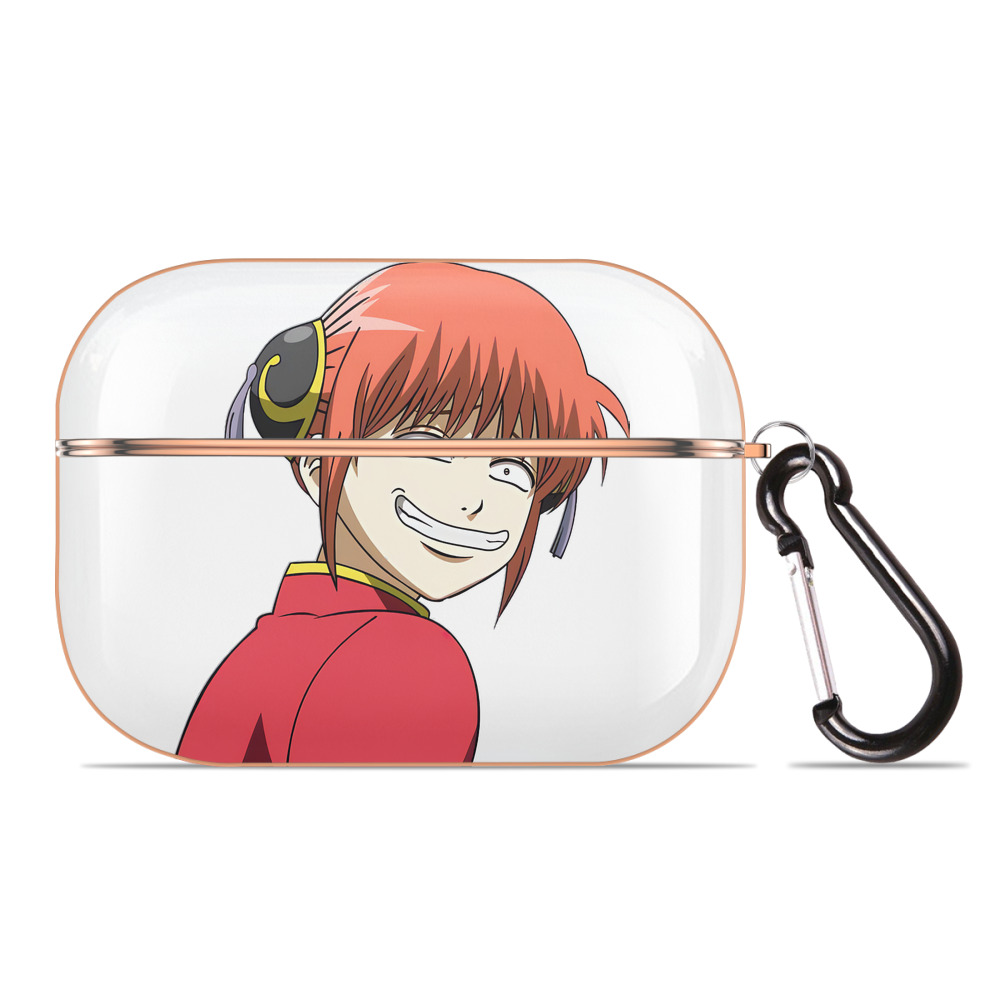 （画像用） ぎんたま 坂田銀時（さかたぎんとき） 神楽 志村新八（しむら しんぱち） GINTAMA Sakata Gintoki Kagura Shimura Shinpachi 【AirPods Pro用】ハードシェル保護ケース｜耐衝撃・防指紋・カラビナ付き商品仕様