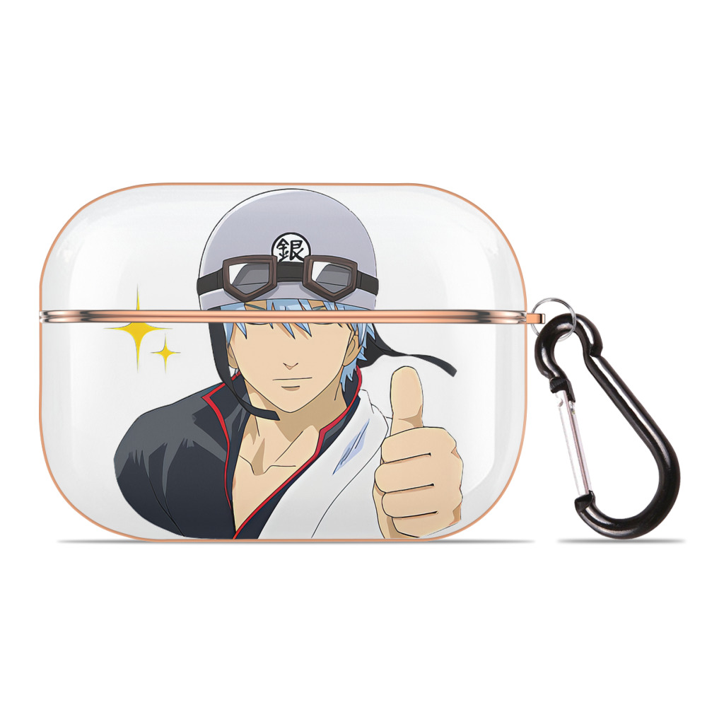 （画像用） ぎんたま 坂田銀時（さかたぎんとき） 神楽 志村新八（しむら しんぱち） GINTAMA Sakata Gintoki Kagura Shimura Shinpachi 【AirPods Pro用】ハードシェル保護ケース｜耐衝撃・防指紋・カラビナ付き商品仕様