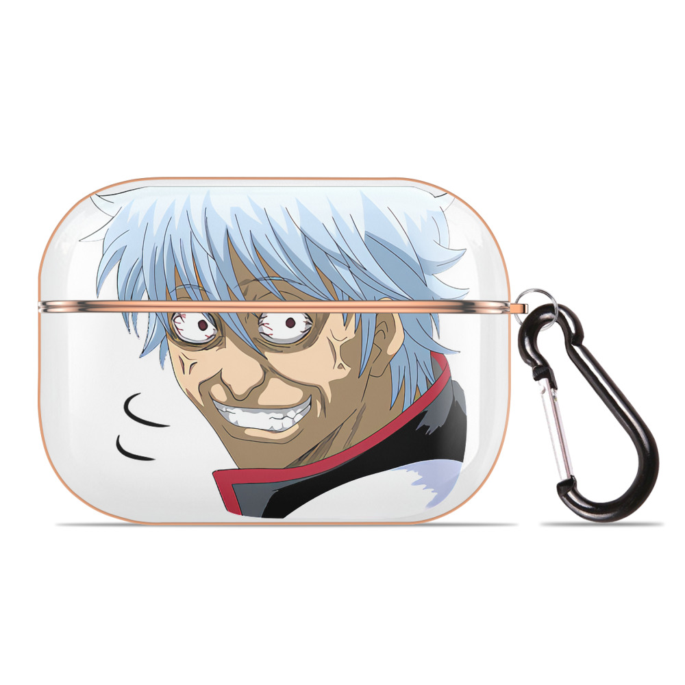 （画像用） ぎんたま 坂田銀時（さかたぎんとき） 神楽 志村新八（しむら しんぱち） GINTAMA Sakata Gintoki Kagura Shimura Shinpachi 【AirPods Pro用】ハードシェル保護ケース｜耐衝撃・防指紋・カラビナ付き商品仕様