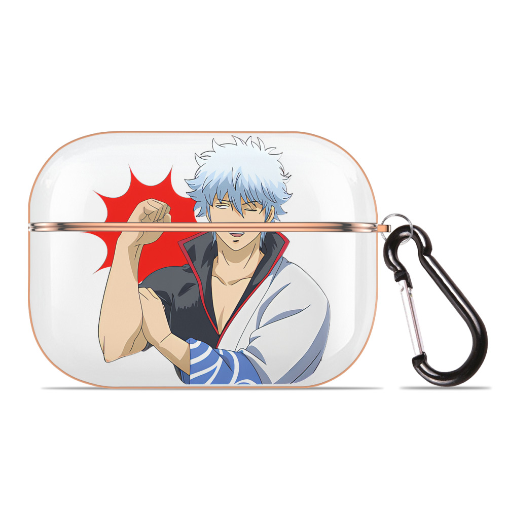 （画像用） ぎんたま 坂田銀時（さかたぎんとき） 神楽 志村新八（しむら しんぱち） GINTAMA Sakata Gintoki Kagura Shimura Shinpachi 【AirPods Pro用】ハードシェル保護ケース｜耐衝撃・防指紋・カラビナ付き商品仕様