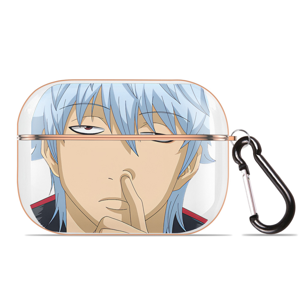 （画像用） ぎんたま 坂田銀時（さかたぎんとき） 神楽 志村新八（しむら しんぱち） GINTAMA Sakata Gintoki Kagura Shimura Shinpachi 【AirPods Pro用】ハードシェル保護ケース｜耐衝撃・防指紋・カラビナ付き商品仕様