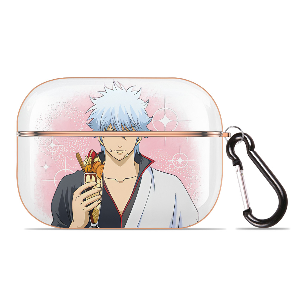 （画像用） ぎんたま 坂田銀時（さかたぎんとき） 神楽 志村新八（しむら しんぱち） GINTAMA Sakata Gintoki Kagura Shimura Shinpachi 【AirPods Pro用】ハードシェル保護ケース｜耐衝撃・防指紋・カラビナ付き商品仕様