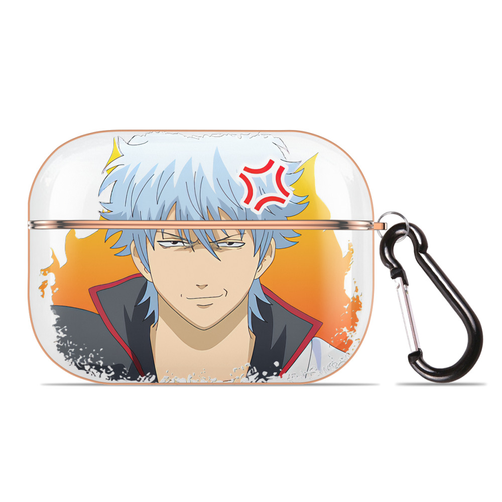 （画像用） ぎんたま 坂田銀時（さかたぎんとき） 神楽 志村新八（しむら しんぱち） GINTAMA Sakata Gintoki Kagura Shimura Shinpachi 【AirPods Pro用】ハードシェル保護ケース｜耐衝撃・防指紋・カラビナ付き商品仕様