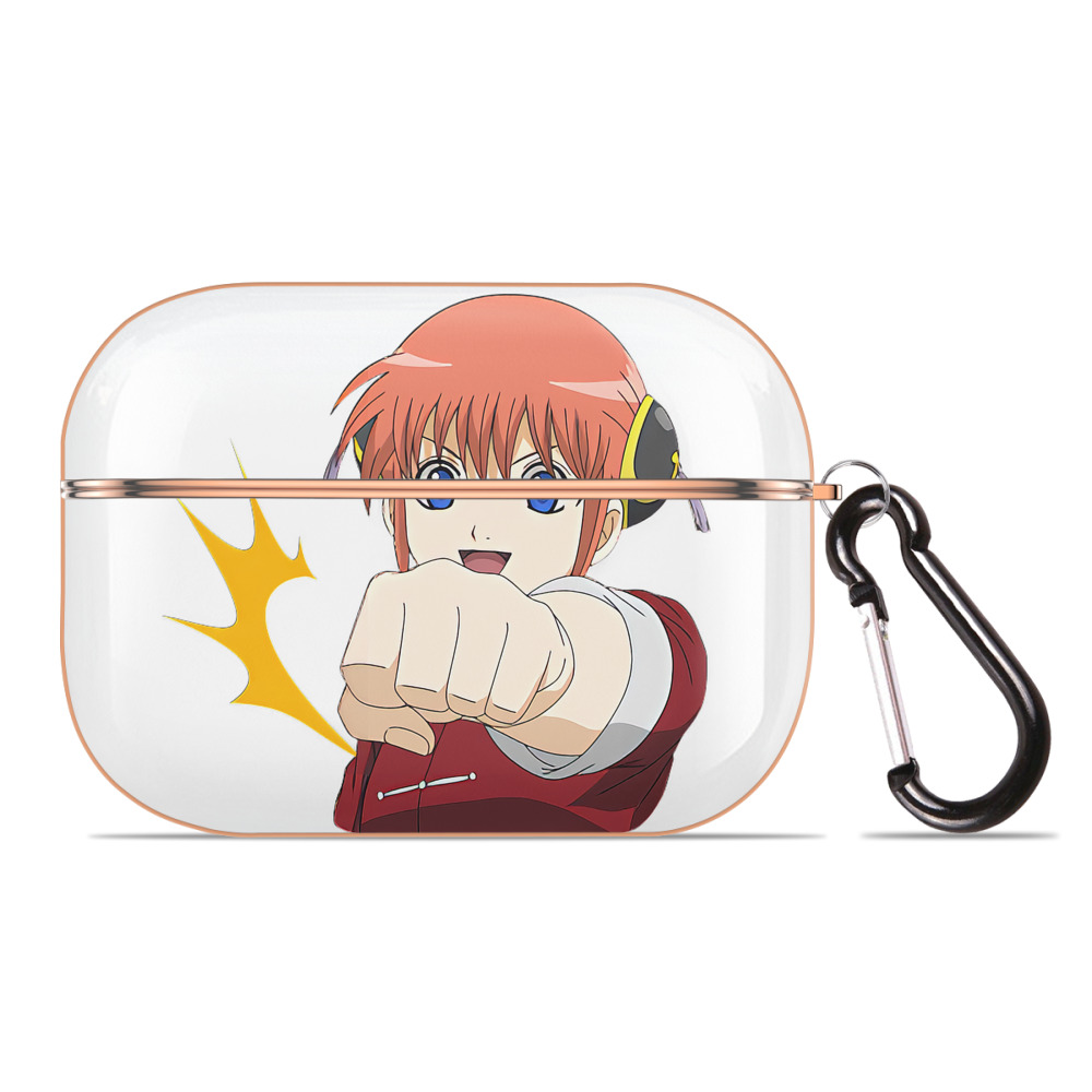 （画像用） ぎんたま 坂田銀時（さかたぎんとき） 神楽 志村新八（しむら しんぱち） GINTAMA Sakata Gintoki Kagura Shimura Shinpachi 【AirPods Pro用】ハードシェル保護ケース｜耐衝撃・防指紋・カラビナ付き商品仕様
