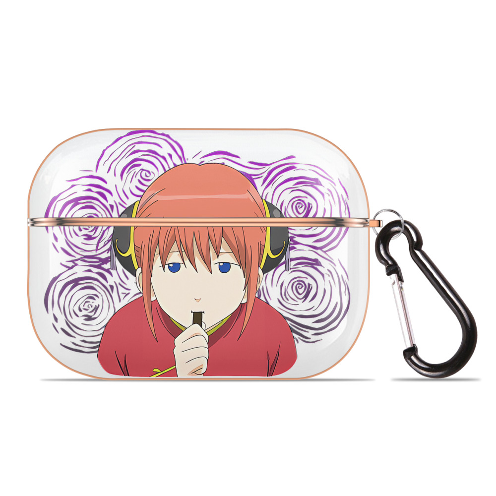 （画像用） ぎんたま 坂田銀時（さかたぎんとき） 神楽 志村新八（しむら しんぱち） GINTAMA Sakata Gintoki Kagura Shimura Shinpachi 【AirPods Pro用】ハードシェル保護ケース｜耐衝撃・防指紋・カラビナ付き商品仕様