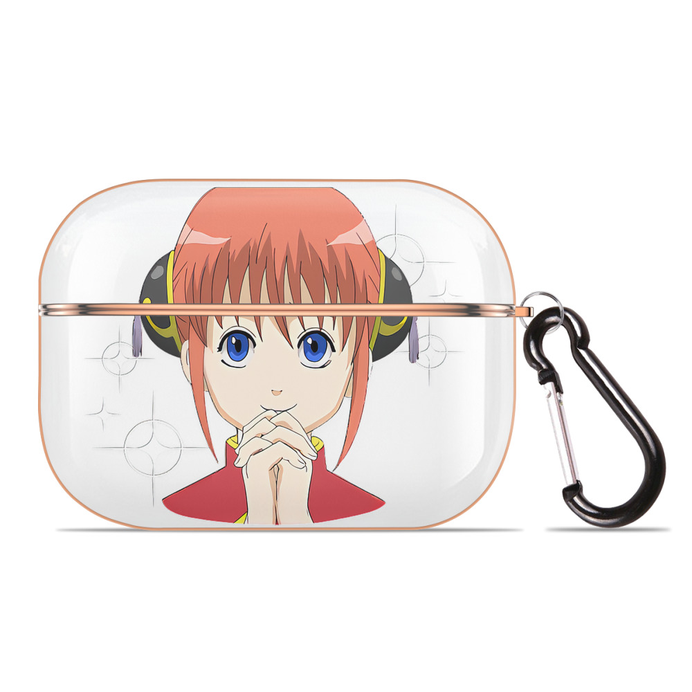 （画像用） ぎんたま 坂田銀時（さかたぎんとき） 神楽 志村新八（しむら しんぱち） GINTAMA Sakata Gintoki Kagura Shimura Shinpachi 【AirPods Pro用】ハードシェル保護ケース｜耐衝撃・防指紋・カラビナ付き商品仕様
