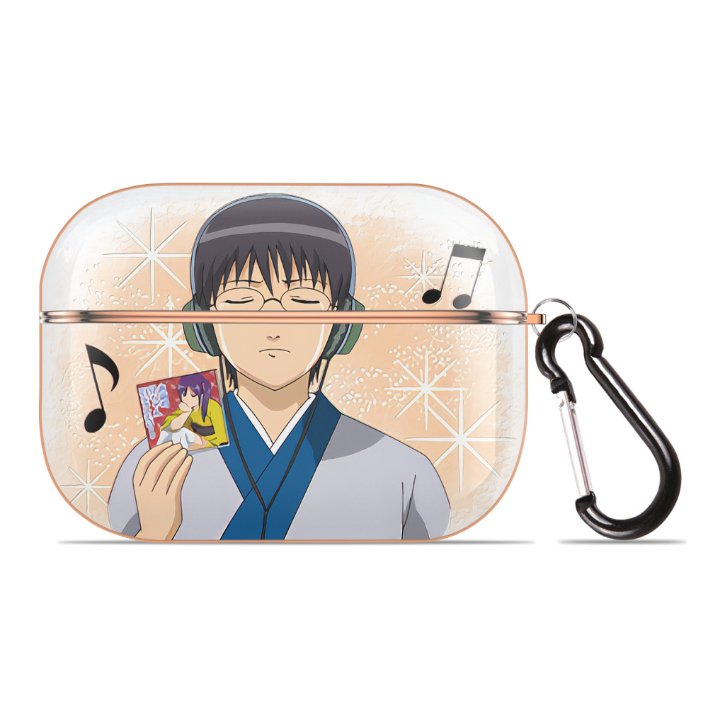 （画像用） ぎんたま 坂田銀時（さかたぎんとき） 神楽 志村新八（しむら しんぱち） GINTAMA Sakata Gintoki Kagura Shimura Shinpachi 【AirPods Pro用】ハードシェル保護ケース｜耐衝撃・防指紋・カラビナ付き商品仕様