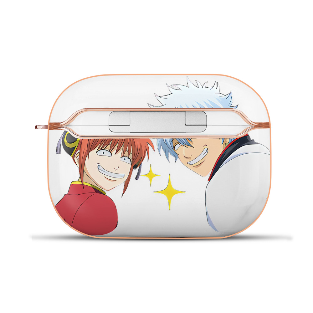 （画像用） ぎんたま 坂田銀時（さかたぎんとき） 神楽 志村新八（しむら しんぱち） GINTAMA Sakata Gintoki Kagura Shimura Shinpachi 【AirPods Pro用】ハードシェル保護ケース｜耐衝撃・防指紋・カラビナ付き商品仕様