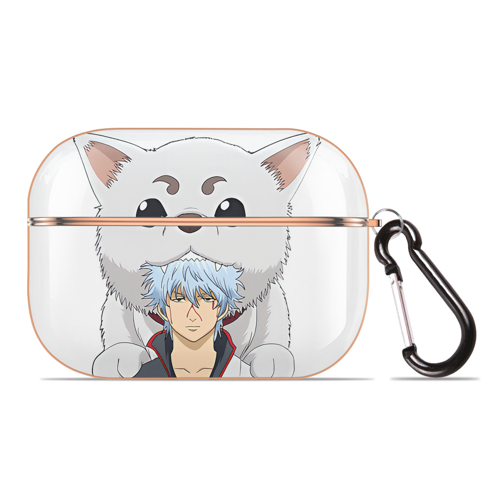 （画像用） ぎんたま 坂田銀時（さかたぎんとき） 神楽 志村新八（しむら しんぱち） GINTAMA Sakata Gintoki Kagura Shimura Shinpachi 【AirPods Pro用】ハードシェル保護ケース｜耐衝撃・防指紋・カラビナ付き商品仕様