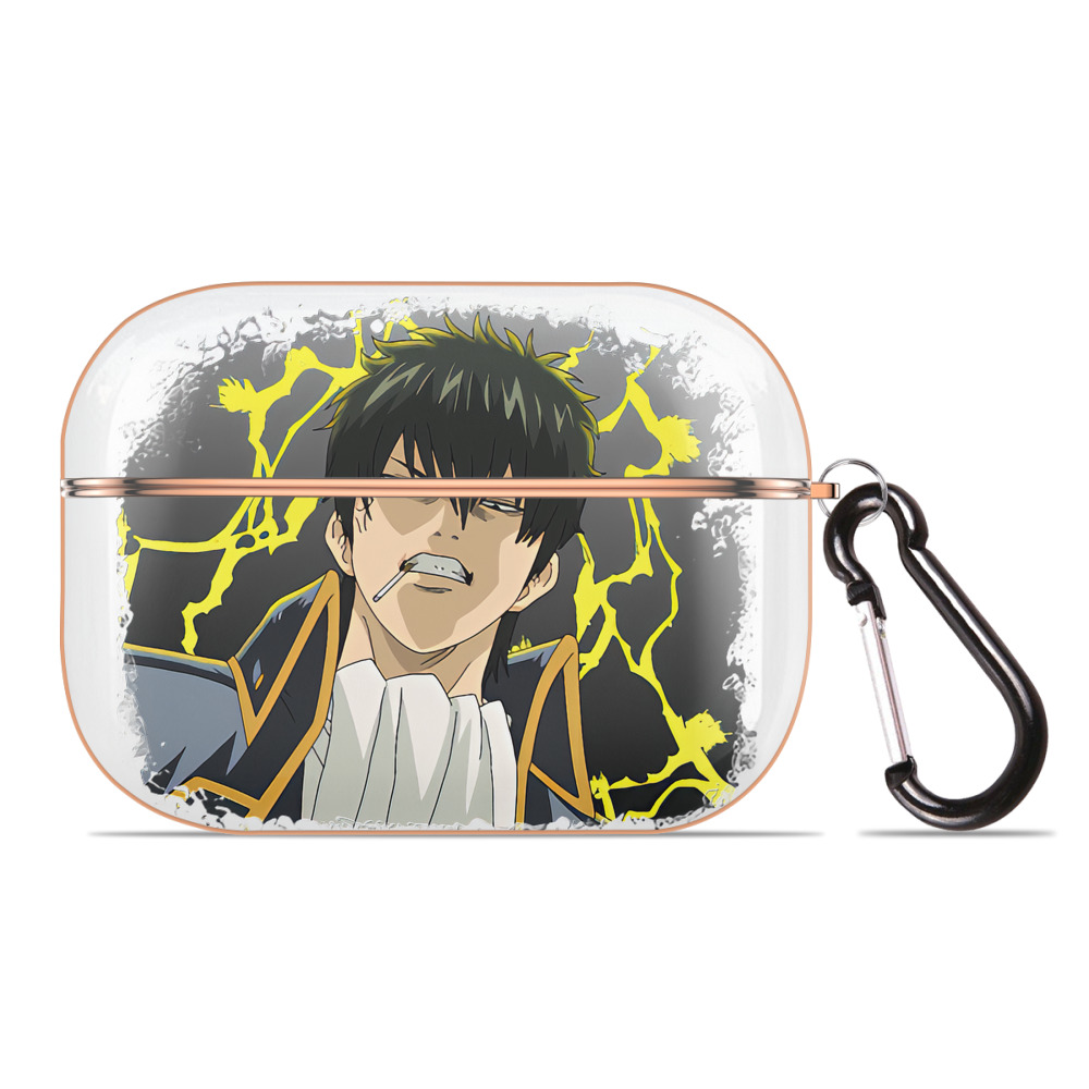 （画像用） ぎんたま 坂田銀時（さかたぎんとき） 神楽 志村新八（しむら しんぱち） GINTAMA Sakata Gintoki Kagura Shimura Shinpachi 【AirPods Pro用】ハードシェル保護ケース｜耐衝撃・防指紋・カラビナ付き商品仕様