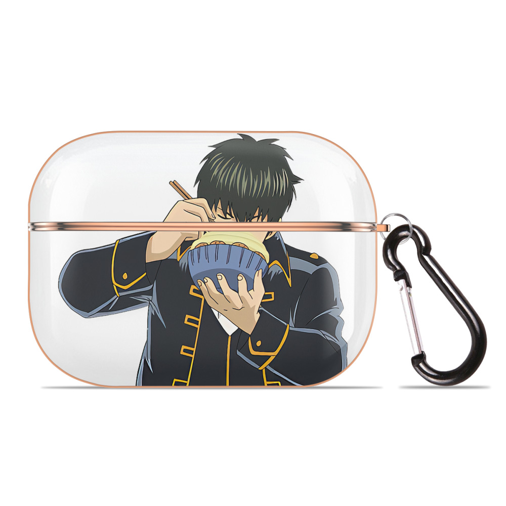 （画像用） ぎんたま 坂田銀時（さかたぎんとき） 神楽 志村新八（しむら しんぱち） GINTAMA Sakata Gintoki Kagura Shimura Shinpachi 【AirPods Pro用】ハードシェル保護ケース｜耐衝撃・防指紋・カラビナ付き商品仕様
