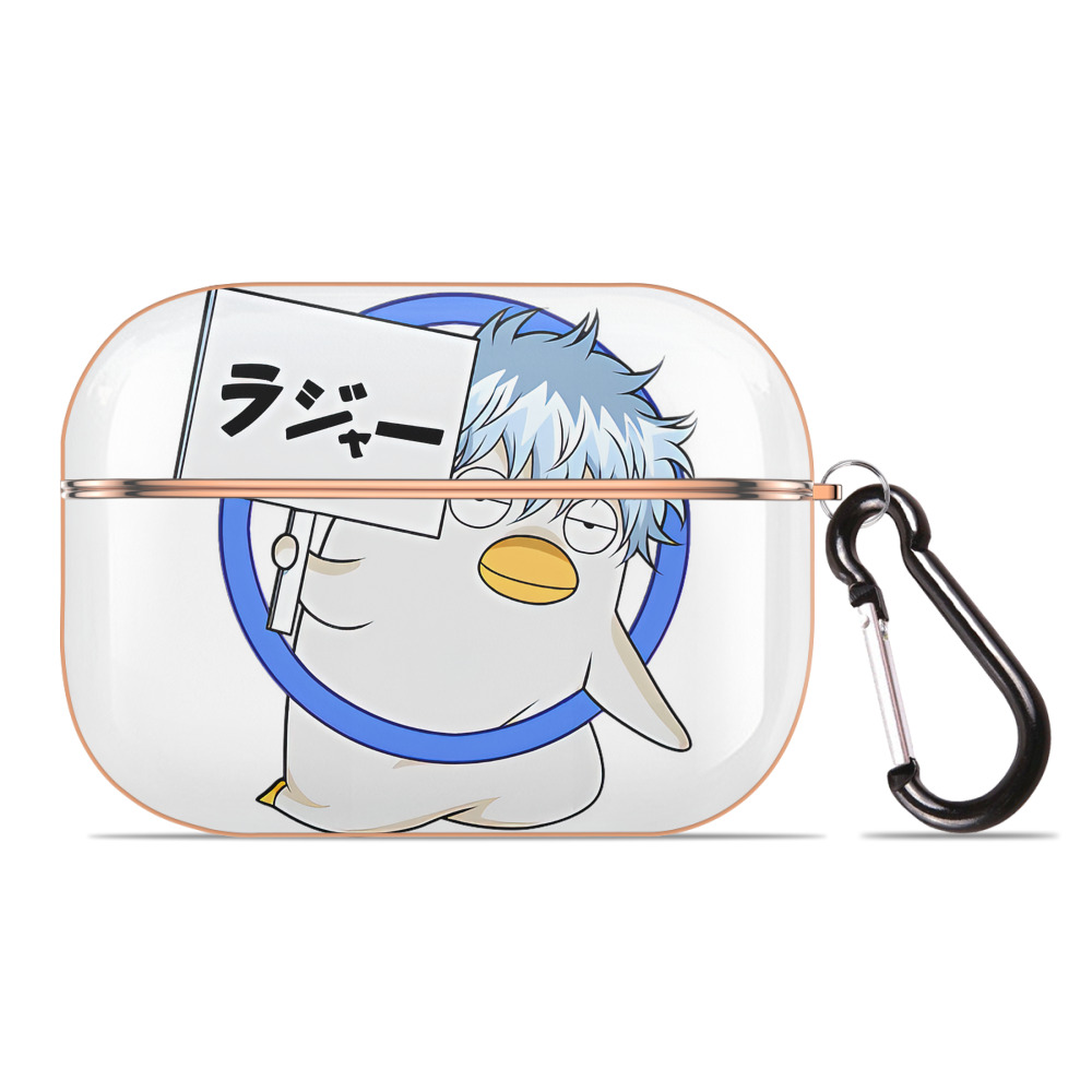 （画像用） ぎんたま 坂田銀時（さかたぎんとき） 神楽 志村新八（しむら しんぱち） GINTAMA Sakata Gintoki Kagura Shimura Shinpachi 【AirPods Pro用】ハードシェル保護ケース｜耐衝撃・防指紋・カラビナ付き商品仕様