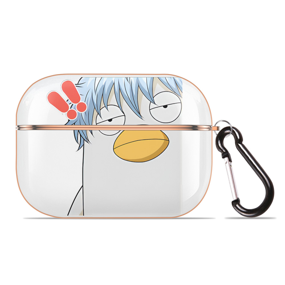 （画像用） ぎんたま 坂田銀時（さかたぎんとき） 神楽 志村新八（しむら しんぱち） GINTAMA Sakata Gintoki Kagura Shimura Shinpachi 【AirPods Pro用】ハードシェル保護ケース｜耐衝撃・防指紋・カラビナ付き商品仕様