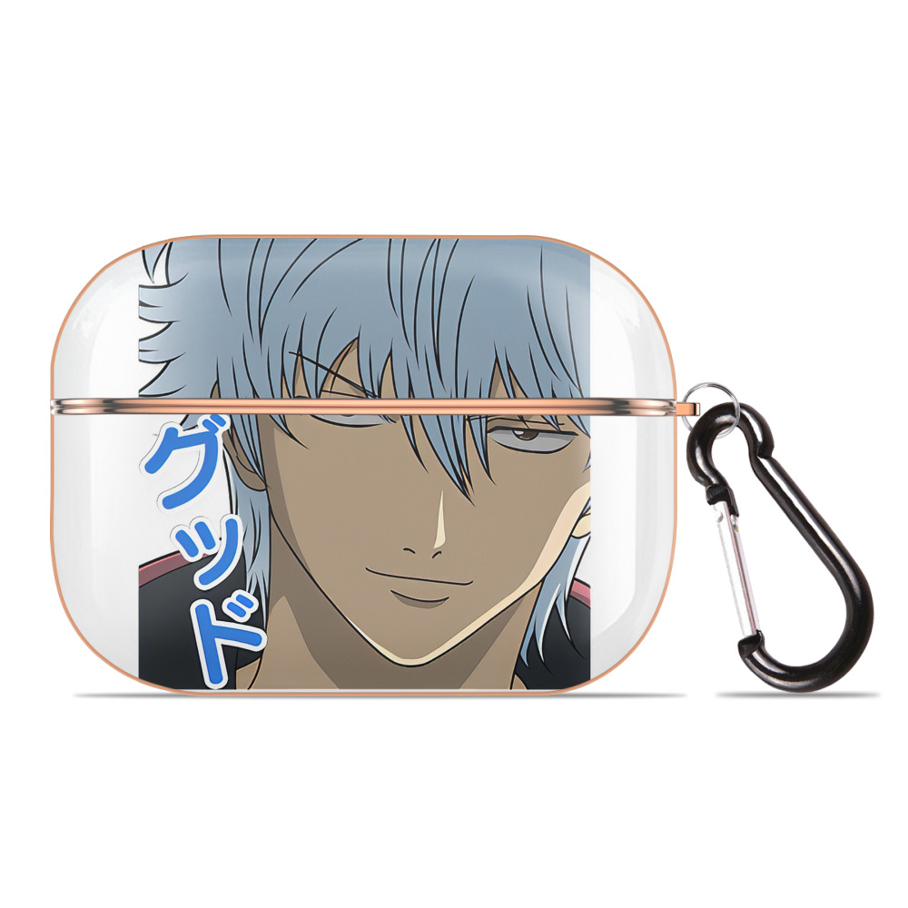 （画像用） ぎんたま 坂田銀時（さかたぎんとき） 神楽 志村新八（しむら しんぱち） GINTAMA Sakata Gintoki Kagura Shimura Shinpachi 【AirPods Pro用】ハードシェル保護ケース｜耐衝撃・防指紋・カラビナ付き商品仕様
