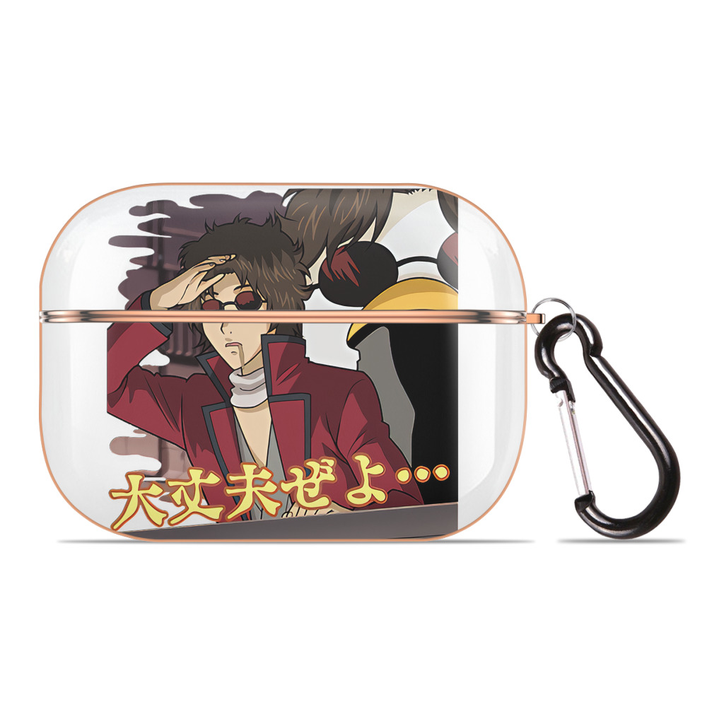 （画像用） ぎんたま 坂田銀時（さかたぎんとき） 神楽 志村新八（しむら しんぱち） GINTAMA Sakata Gintoki Kagura Shimura Shinpachi 【AirPods Pro用】ハードシェル保護ケース｜耐衝撃・防指紋・カラビナ付き商品仕様