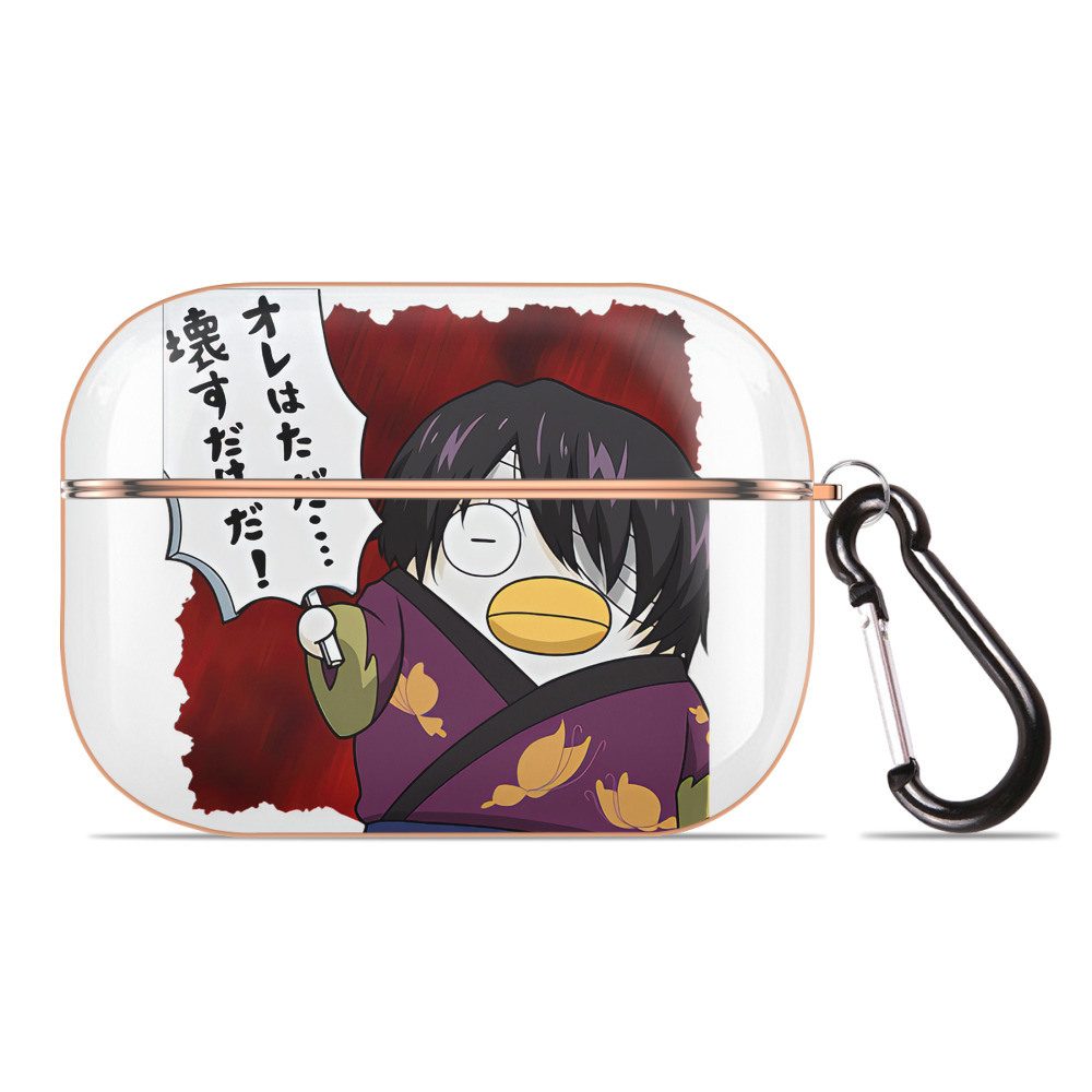 （画像用） ぎんたま 坂田銀時（さかたぎんとき） 神楽 志村新八（しむら しんぱち） GINTAMA Sakata Gintoki Kagura Shimura Shinpachi 【AirPods Pro用】ハードシェル保護ケース｜耐衝撃・防指紋・カラビナ付き商品仕様