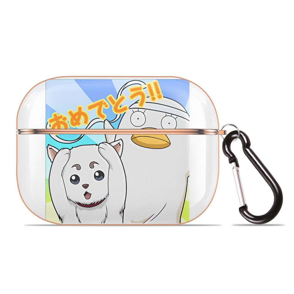 （画像用） ぎんたま 坂田銀時（さかたぎんとき） 神楽 志村新八（しむら しんぱち） GINTAMA Sakata Gintoki Kagura Shimura Shinpachi 【AirPods Pro用】ハードシェル保護ケース｜耐衝撃・防指紋・カラビナ付き商品仕様