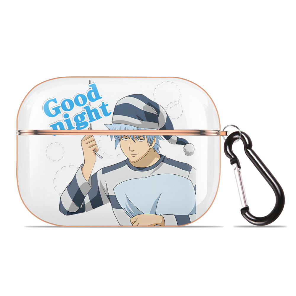 （画像用） ぎんたま 坂田銀時（さかたぎんとき） 神楽 志村新八（しむら しんぱち） GINTAMA Sakata Gintoki Kagura Shimura Shinpachi 【AirPods Pro用】ハードシェル保護ケース｜耐衝撃・防指紋・カラビナ付き商品仕様