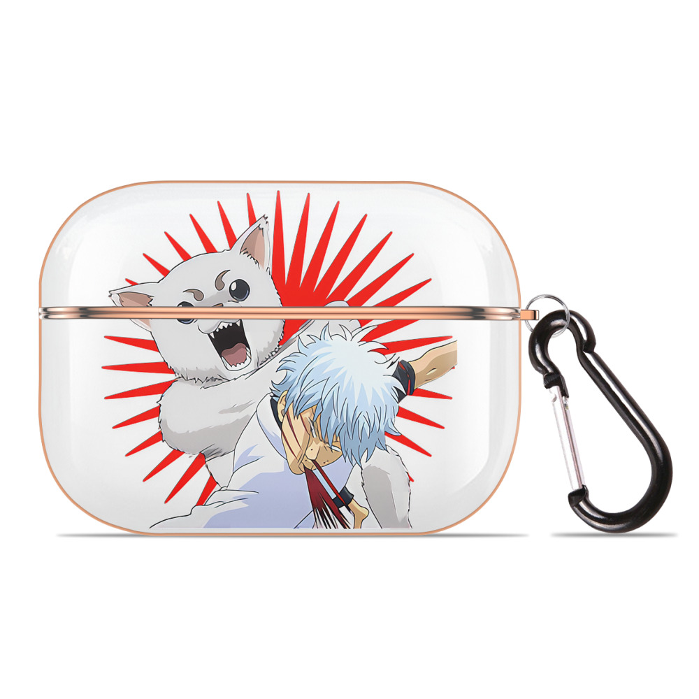 （画像用） ぎんたま 坂田銀時（さかたぎんとき） 神楽 志村新八（しむら しんぱち） GINTAMA Sakata Gintoki Kagura Shimura Shinpachi 【AirPods Pro用】ハードシェル保護ケース｜耐衝撃・防指紋・カラビナ付き商品仕様