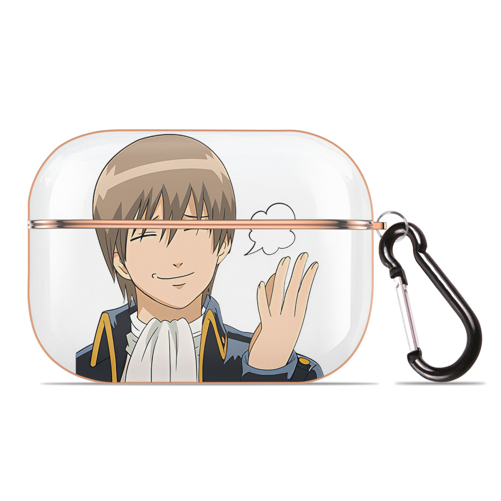（画像用） ぎんたま 坂田銀時（さかたぎんとき） 神楽 志村新八（しむら しんぱち） GINTAMA Sakata Gintoki Kagura Shimura Shinpachi 【AirPods Pro用】ハードシェル保護ケース｜耐衝撃・防指紋・カラビナ付き商品仕様