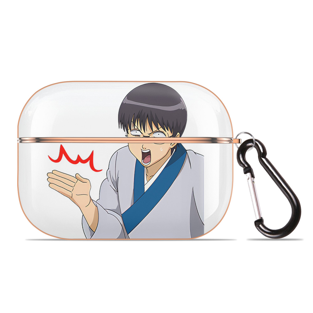 （画像用） ぎんたま 坂田銀時（さかたぎんとき） 神楽 志村新八（しむら しんぱち） GINTAMA Sakata Gintoki Kagura Shimura Shinpachi 【AirPods Pro用】ハードシェル保護ケース｜耐衝撃・防指紋・カラビナ付き商品仕様