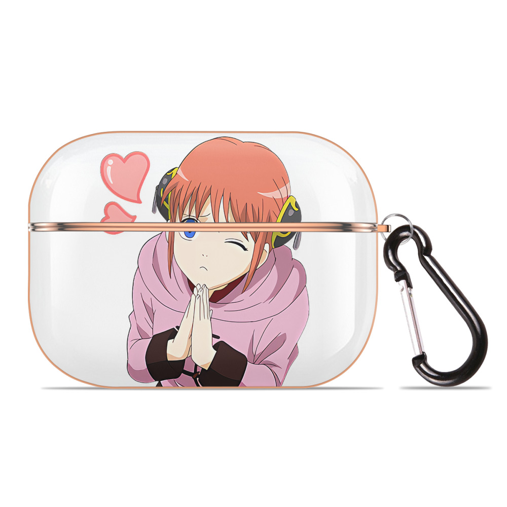 （画像用） ぎんたま 坂田銀時（さかたぎんとき） 神楽 志村新八（しむら しんぱち） GINTAMA Sakata Gintoki Kagura Shimura Shinpachi 【AirPods Pro用】ハードシェル保護ケース｜耐衝撃・防指紋・カラビナ付き商品仕様
