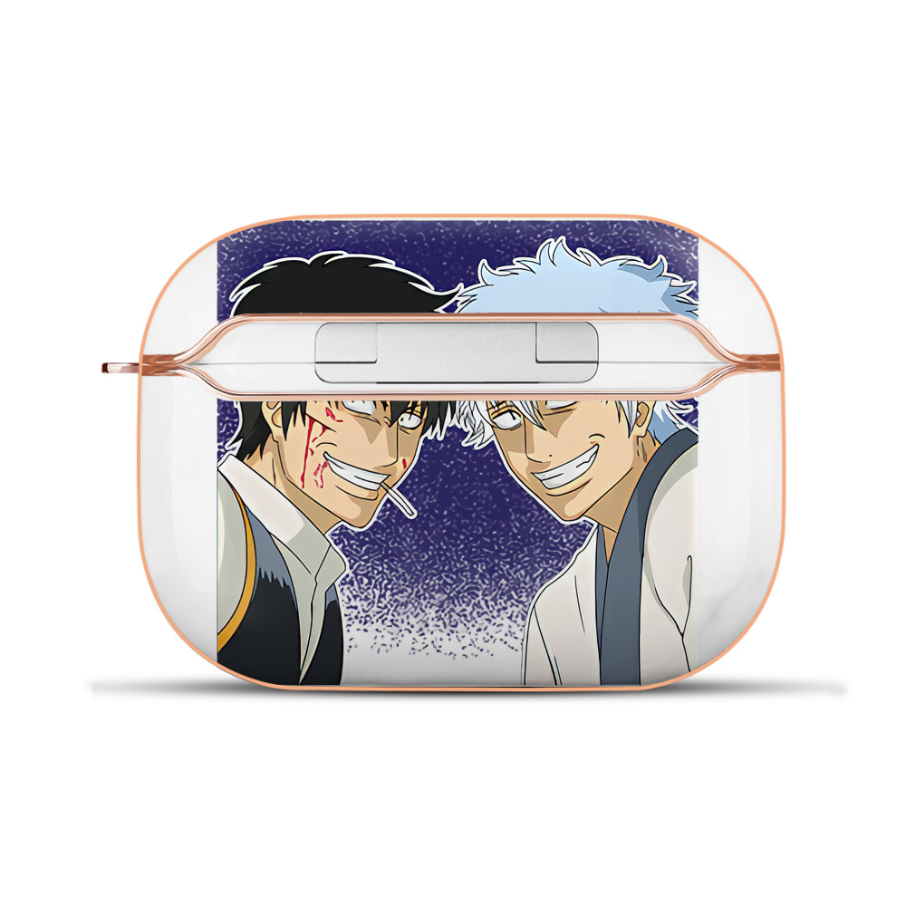 （画像用） ぎんたま 坂田銀時（さかたぎんとき） 神楽 志村新八（しむら しんぱち） GINTAMA Sakata Gintoki Kagura Shimura Shinpachi 【AirPods Pro用】ハードシェル保護ケース｜耐衝撃・防指紋・カラビナ付き商品仕様