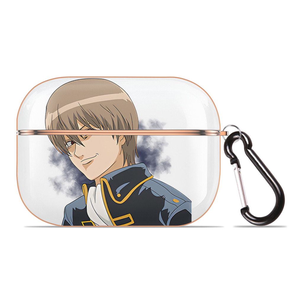 （画像用） ぎんたま 坂田銀時（さかたぎんとき） 神楽 志村新八（しむら しんぱち） GINTAMA Sakata Gintoki Kagura Shimura Shinpachi 【AirPods Pro用】ハードシェル保護ケース｜耐衝撃・防指紋・カラビナ付き商品仕様