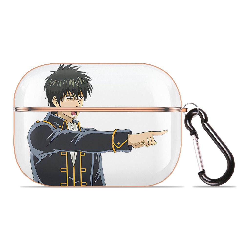 （画像用） ぎんたま 坂田銀時（さかたぎんとき） 神楽 志村新八（しむら しんぱち） GINTAMA Sakata Gintoki Kagura Shimura Shinpachi 【AirPods Pro用】ハードシェル保護ケース｜耐衝撃・防指紋・カラビナ付き商品仕様