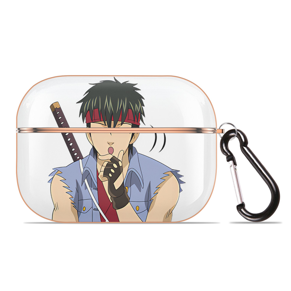 （画像用） ぎんたま 坂田銀時（さかたぎんとき） 神楽 志村新八（しむら しんぱち） GINTAMA Sakata Gintoki Kagura Shimura Shinpachi 【AirPods Pro用】ハードシェル保護ケース｜耐衝撃・防指紋・カラビナ付き商品仕様