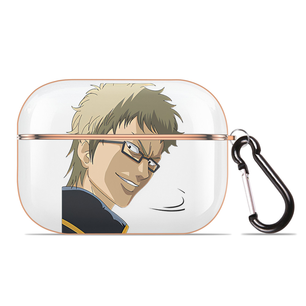 （画像用） ぎんたま 坂田銀時（さかたぎんとき） 神楽 志村新八（しむら しんぱち） GINTAMA Sakata Gintoki Kagura Shimura Shinpachi 【AirPods Pro用】ハードシェル保護ケース｜耐衝撃・防指紋・カラビナ付き商品仕様