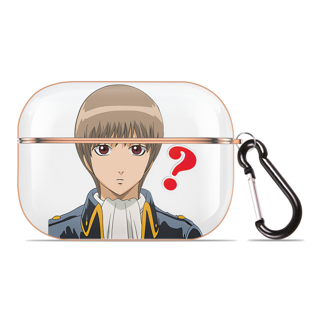 （画像用） ぎんたま 坂田銀時（さかたぎんとき） 神楽 志村新八（しむら しんぱち） GINTAMA Sakata Gintoki Kagura Shimura Shinpachi 【AirPods Pro用】ハードシェル保護ケース｜耐衝撃・防指紋・カラビナ付き商品仕様