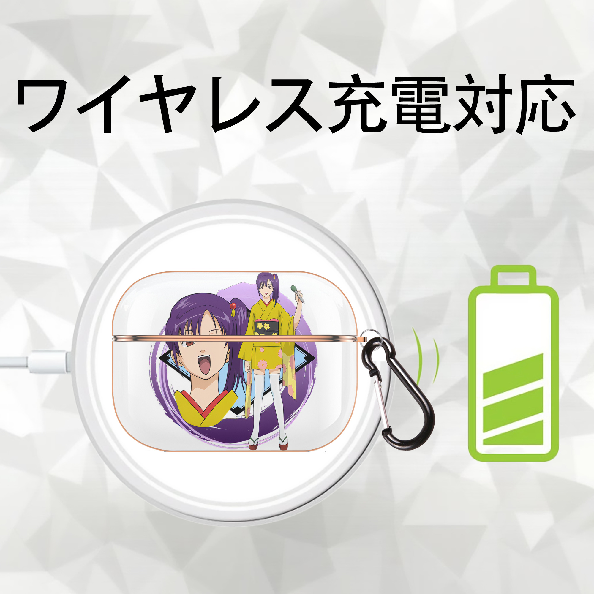 ぎんたま 坂田銀時（さかたぎんとき） 神楽 志村新八（しむら しんぱち） GINTAMA Sakata Gintoki Kagura Shimura Shinpachi 【AirPods Pro用】ハードシェル保護ケース｜耐衝撃・防指紋・カラビナ付き商品仕様