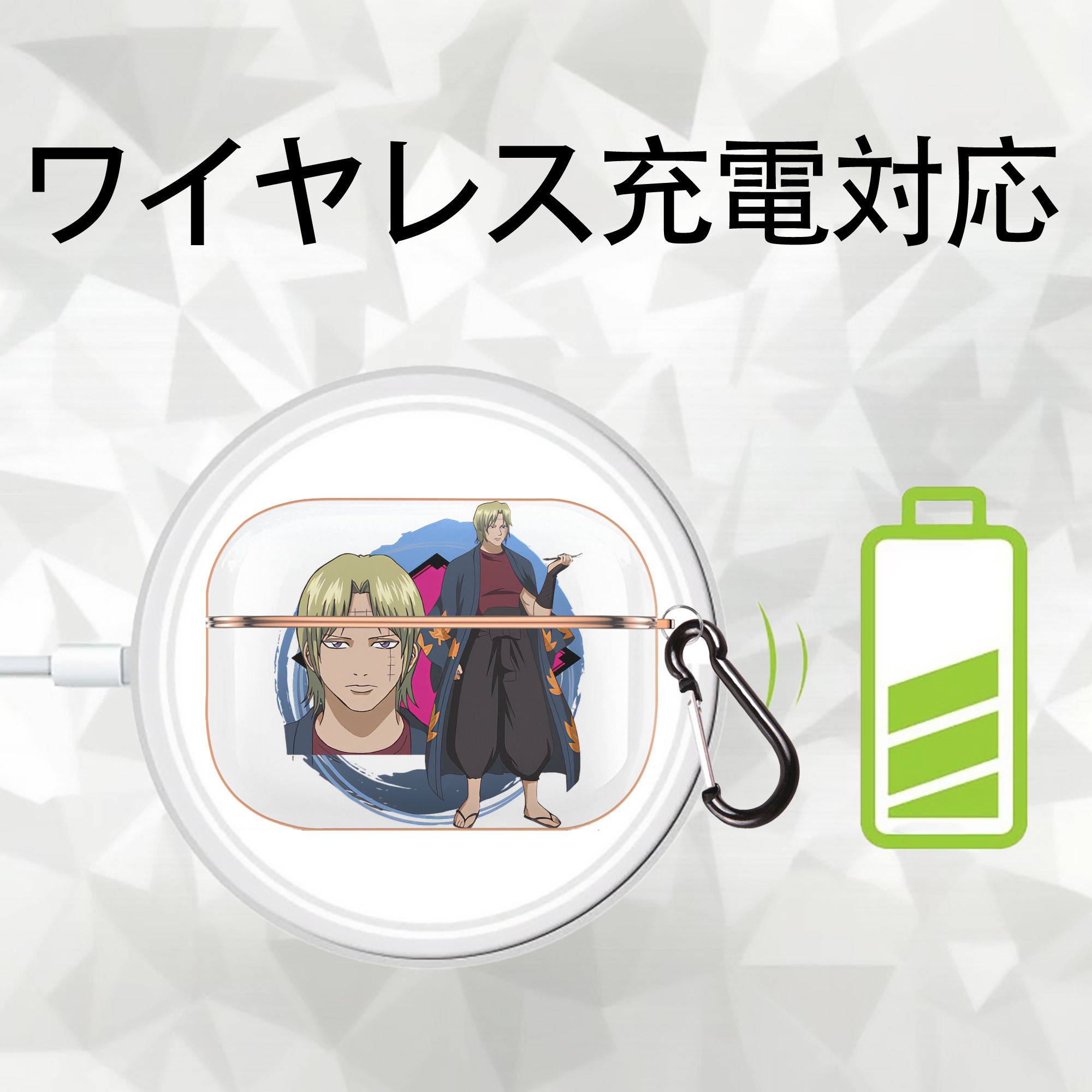 ぎんたま 坂田銀時（さかたぎんとき） 神楽 志村新八（しむら しんぱち） GINTAMA Sakata Gintoki Kagura Shimura Shinpachi 【AirPods Pro用】ハードシェル保護ケース｜耐衝撃・防指紋・カラビナ付き商品仕様