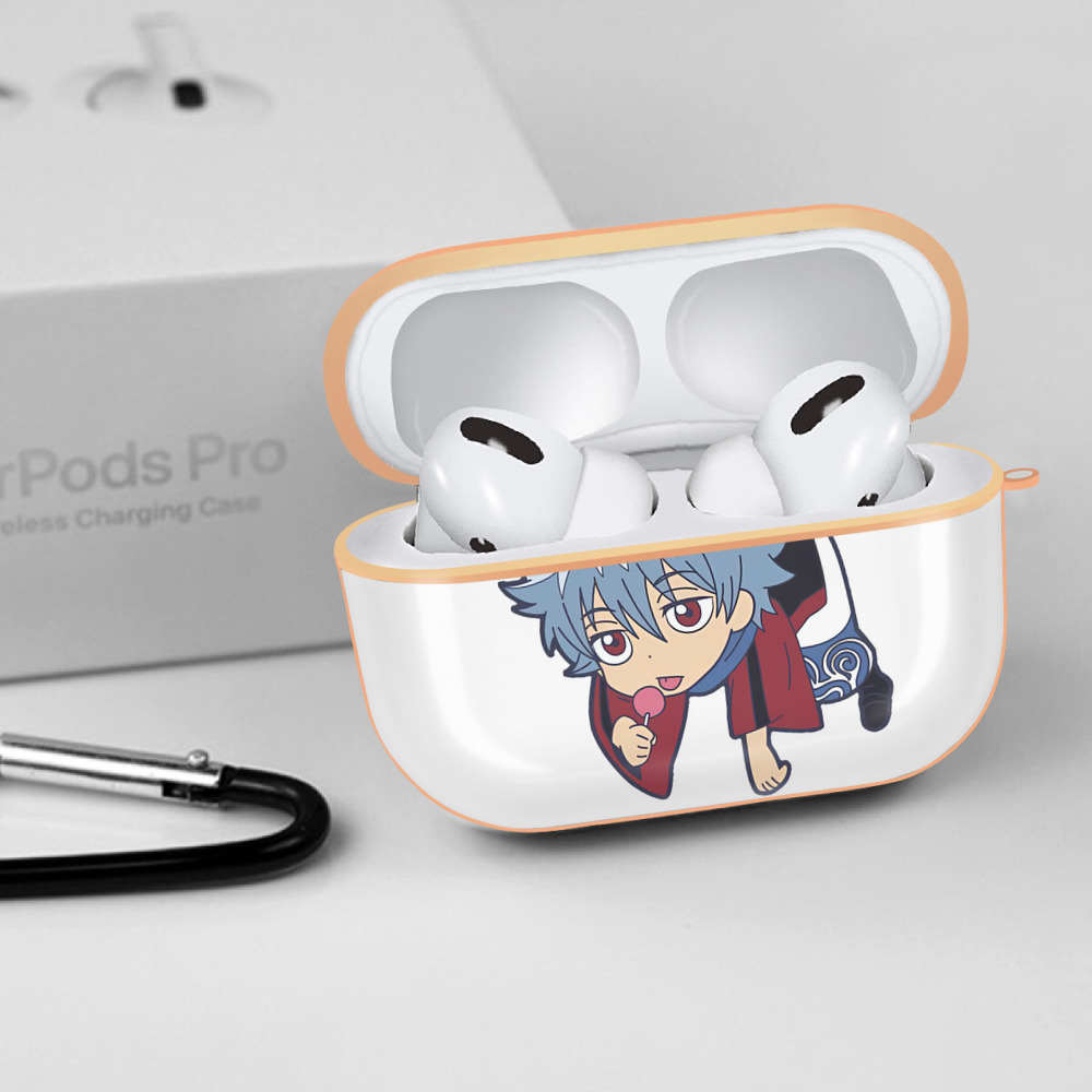 ぎんたま 坂田銀時（さかたぎんとき） 神楽 志村新八（しむら しんぱち） GINTAMA Sakata Gintoki Kagura Shimura Shinpachi 【AirPods Pro用】ハードシェル保護ケース｜耐衝撃・防指紋・カラビナ付き商品仕様