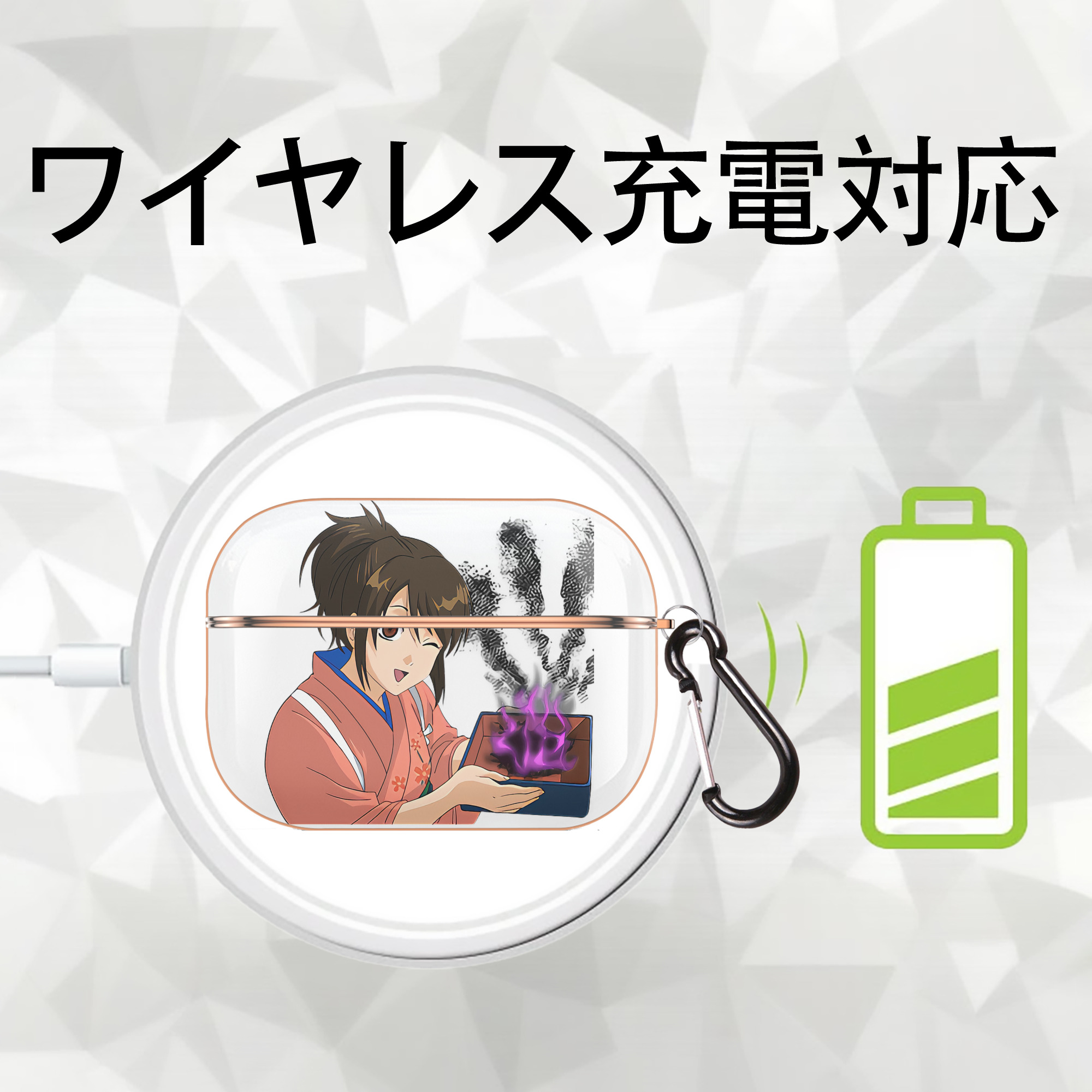 ぎんたま 坂田銀時（さかたぎんとき） 神楽 志村新八（しむら しんぱち） GINTAMA Sakata Gintoki Kagura Shimura Shinpachi 【AirPods Pro用】ハードシェル保護ケース｜耐衝撃・防指紋・カラビナ付き商品仕様