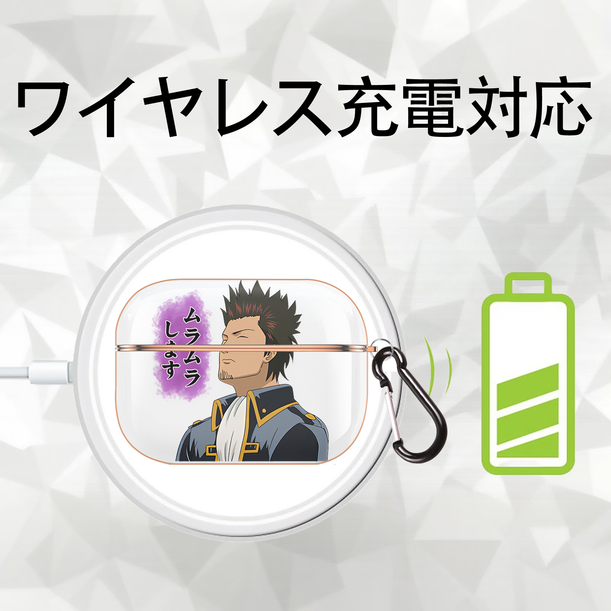 ぎんたま 坂田銀時（さかたぎんとき） 神楽 志村新八（しむら しんぱち） GINTAMA Sakata Gintoki Kagura Shimura Shinpachi 【AirPods Pro用】ハードシェル保護ケース｜耐衝撃・防指紋・カラビナ付き商品仕様
